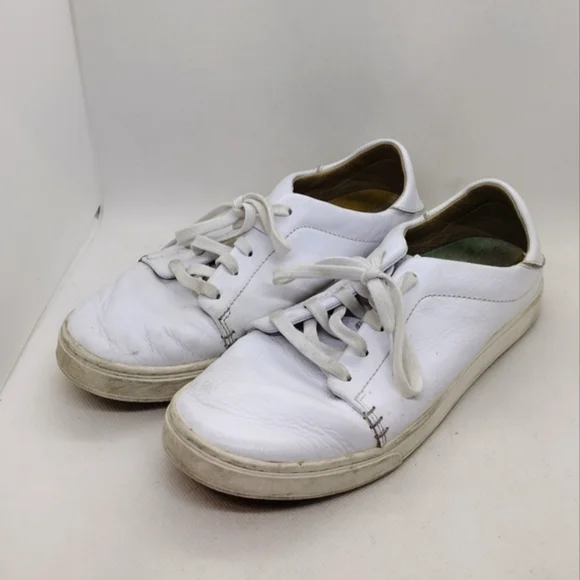 Olukai Pehuea Li Ili Sneakers Womens W8 White Leather Casual Comfy Retro 90s Y2K - Picture 1 of 12